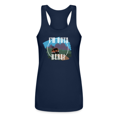 I'm outa here Racerback Tank Top - navy