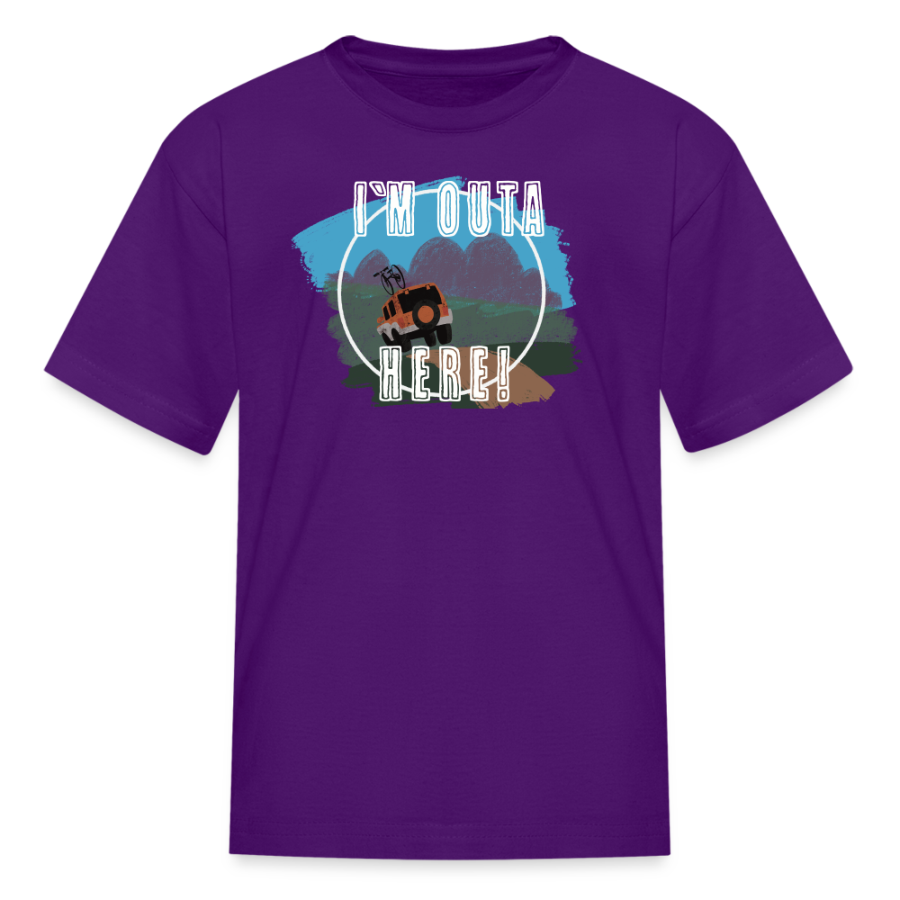 Kids' "outa here" T-Shirt -Short Sleeve - purple